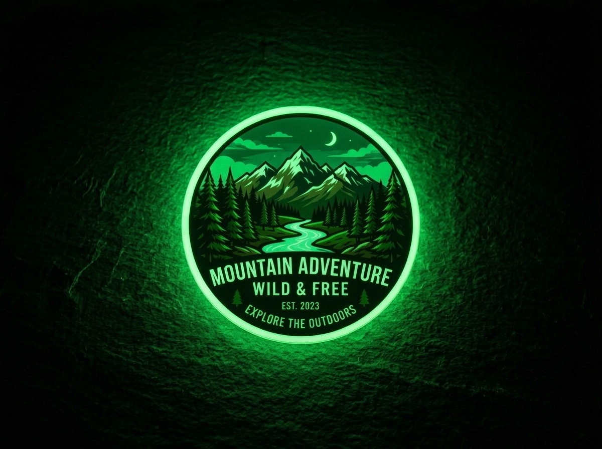 Illustrative Green Spot Glow Preview in Darkness