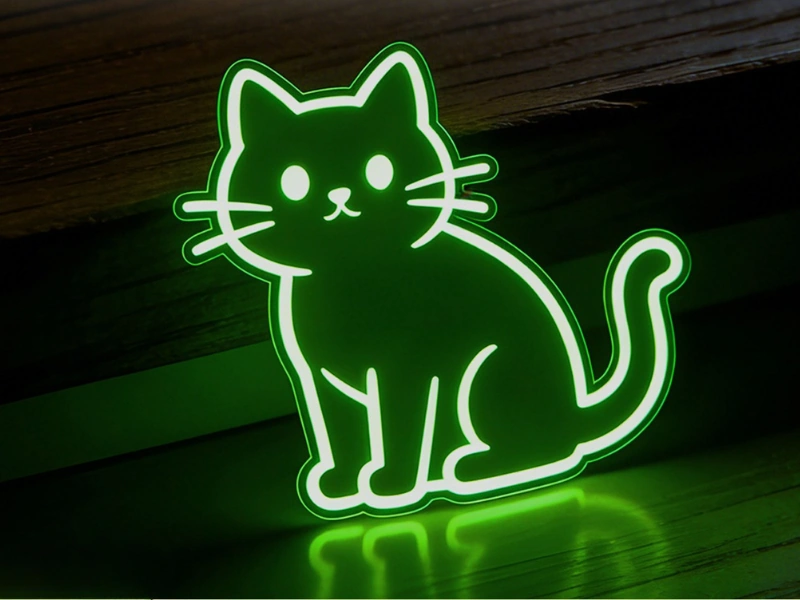 Custom glow-in-the-dark contour graphic with a green glowing outline